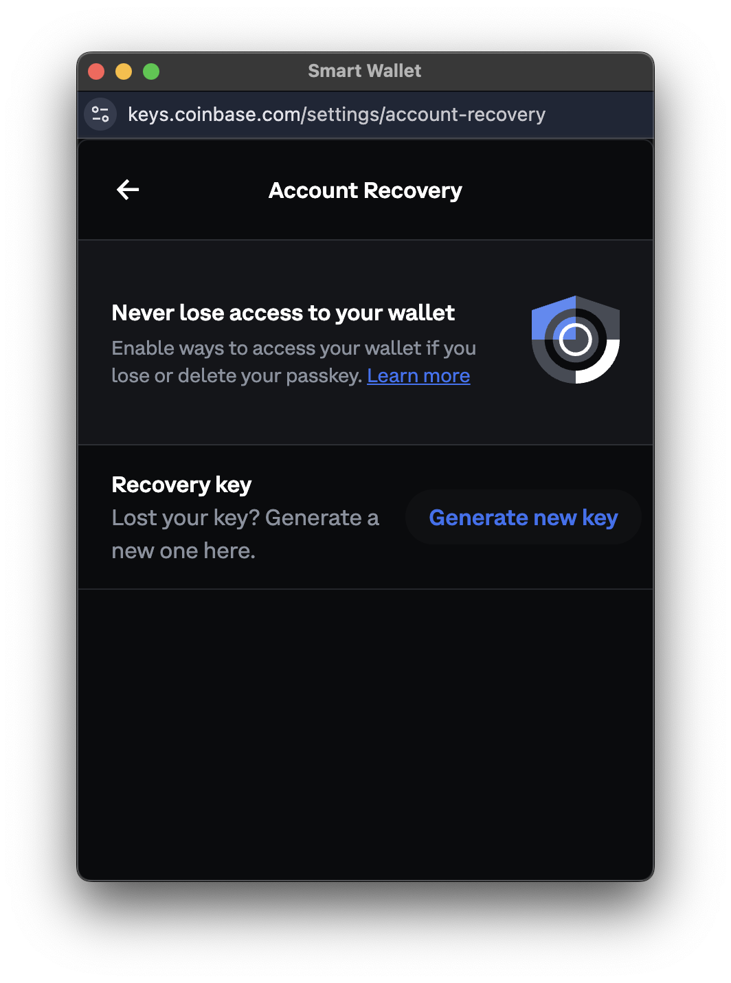 Recovery Key Step 1: Access Account Recovery settings